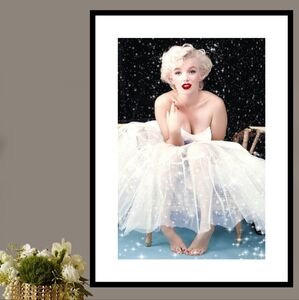 Marilyn Monroe HQ Rare Embellished Diamond Ballerina Art Framed Wall dec…